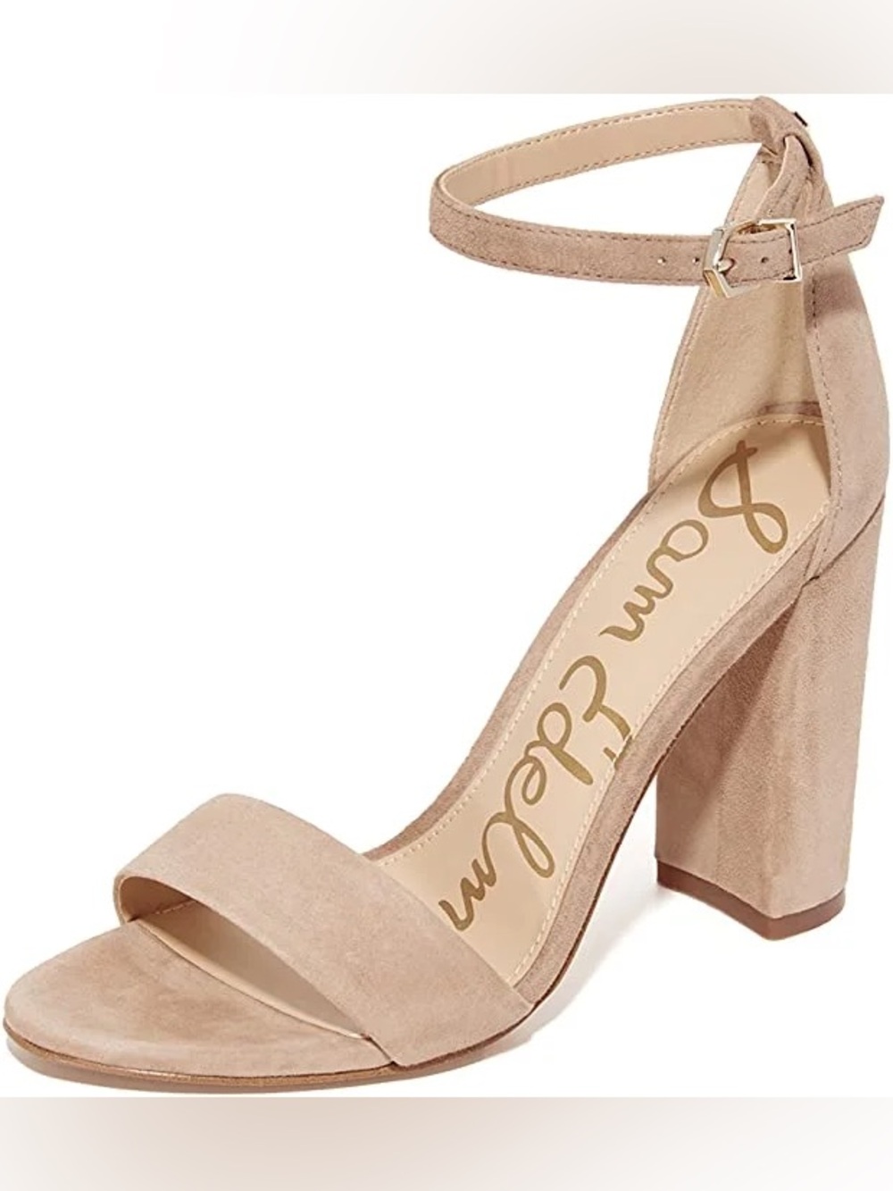 Sam Edelman Yaro Block Heel Sandals - Taupe - Size 6.5